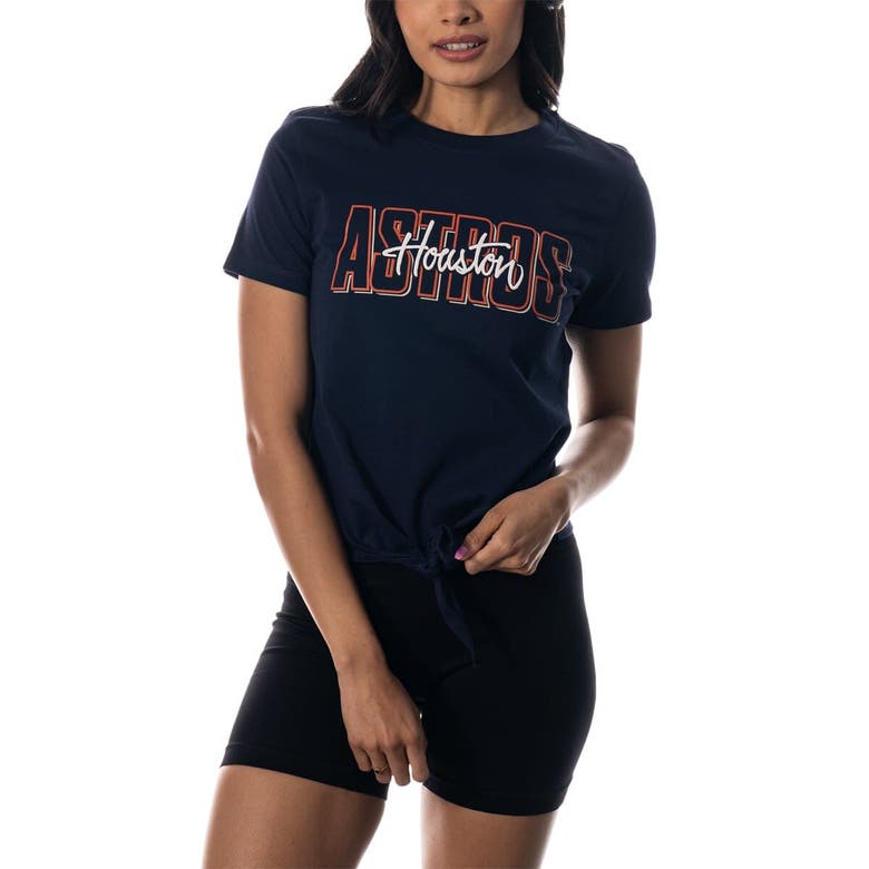 Shop The Wild Collective Navy Houston Astros Twist Front T-shirt