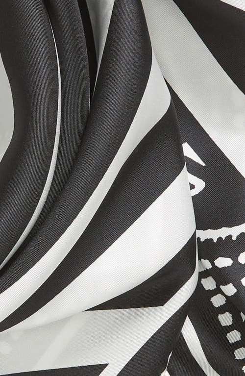 Shop Givenchy Stripe & Bandana Print Silk Scarf In 1-black/white