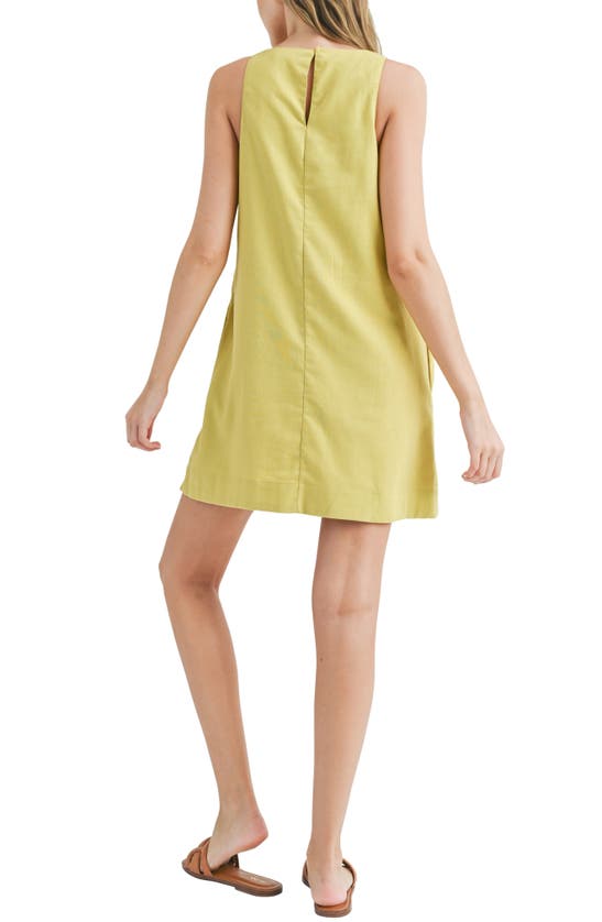 Shop Lush Linen Blend A-line Dress In Pear