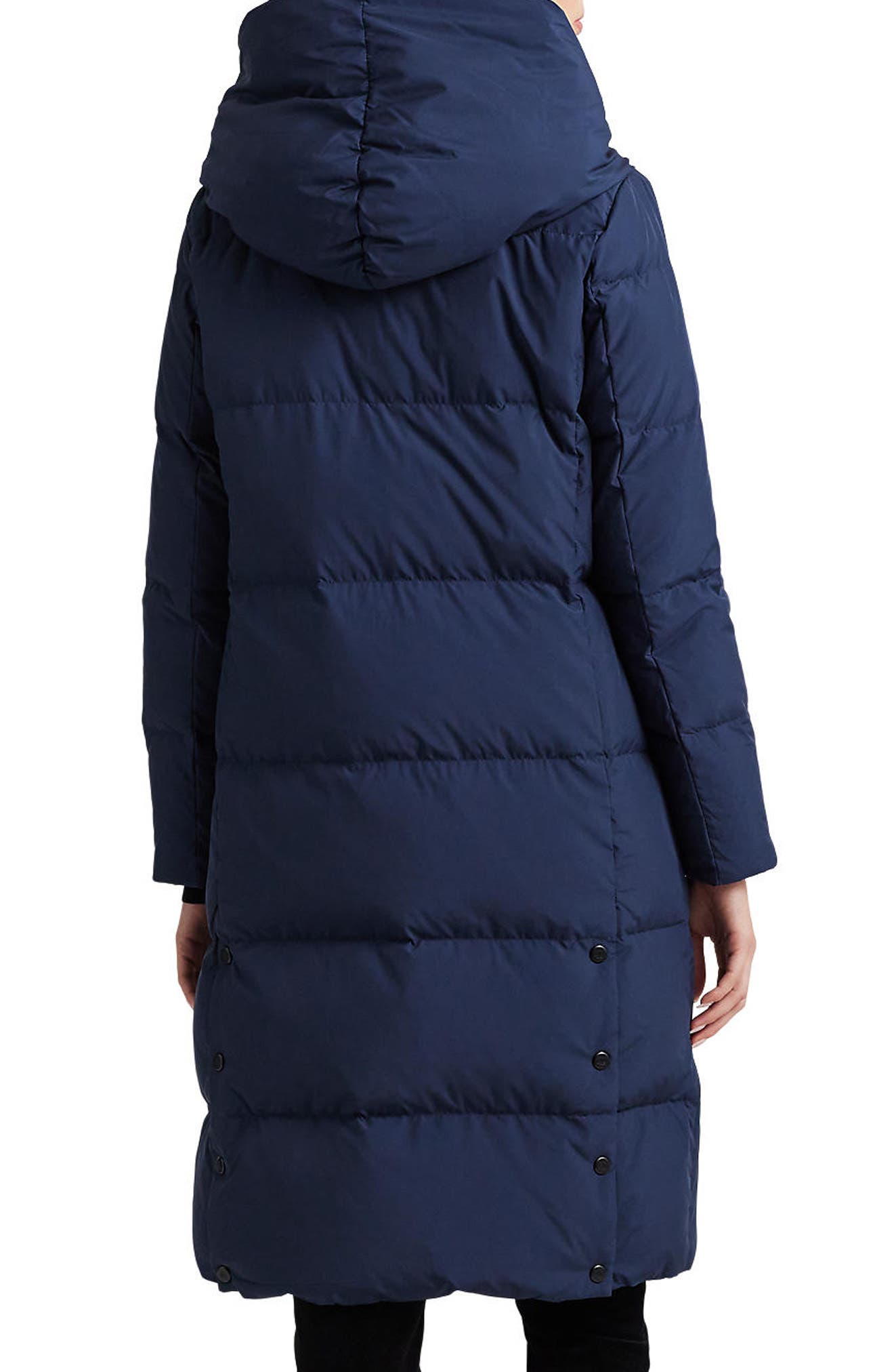 Lauren Ralph Lauren Pillow Hood Longline Down & Feather Jacket Nordstrom