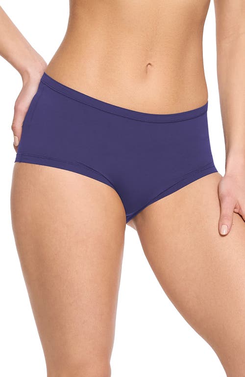 Hanky Panky Dream Lace Trim Modal Boyshorts In Retrograde Purple