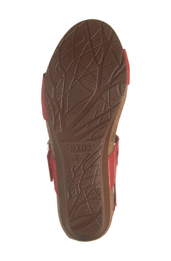 Naot Dynasty Wedge Sandal In Kiss Red Leather