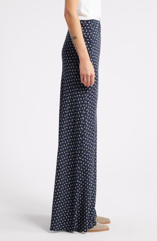 Shop Treasure & Bond Floral Maxi Skirt In Navy/tan Sades Petals