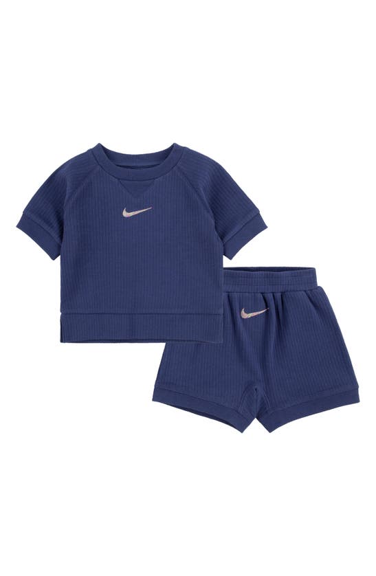 Nike Readyset Baby (12-24m) Shorts Set In Midnight Navy