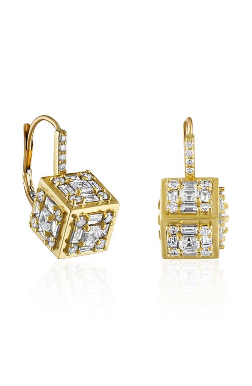 Clarity 3D Diamond Drop Earrings in Yellow Gold/Diamond