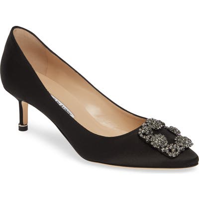 Manolo Blahnik Hangisi Crystal Embellished Pump, Black