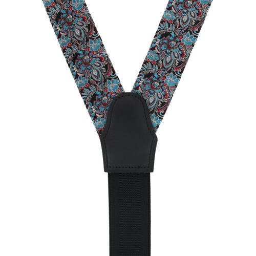 Trafalgar Enzo Exploded Floral Silk Button End Suspenders In Multiple Colors