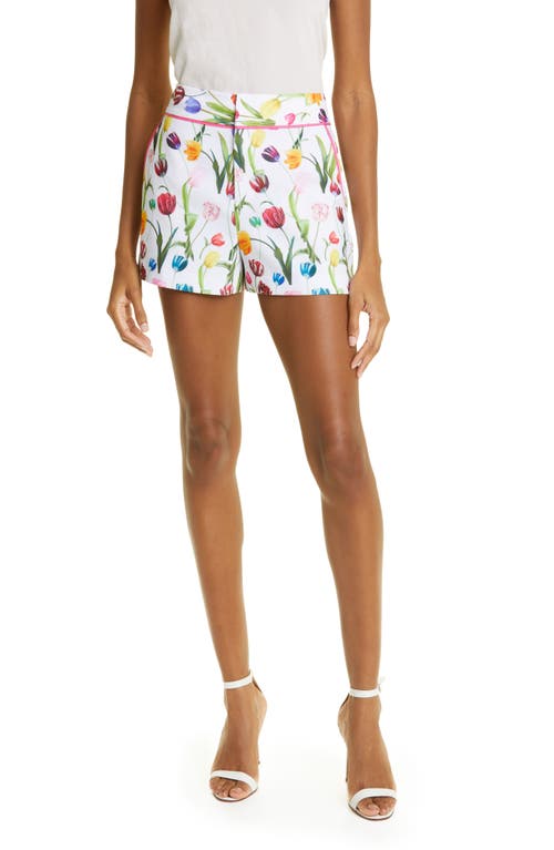 Alice + Olivia Dylan Tulip Print Shorts in Kiss My Tulips