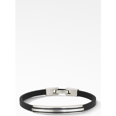 David Yurman Deco Black Leather Id Bracelet