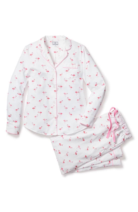 Shop Petite Plume Flamingos Cotton Pajamas In White