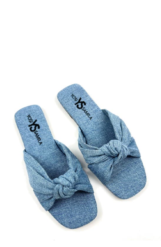 Shop Yosi Samra Naya Knotted Slide Sandal In Denim
