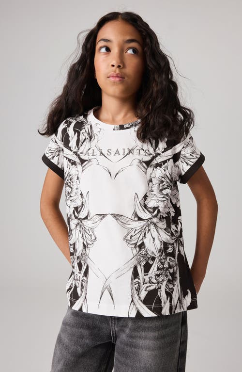 Shop Allsaints Sm By Kids' Pattie Floral Embroidered Cotton T-shirt In White