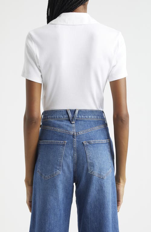 Veronica Beard Kearney Button-down Tee In White In White