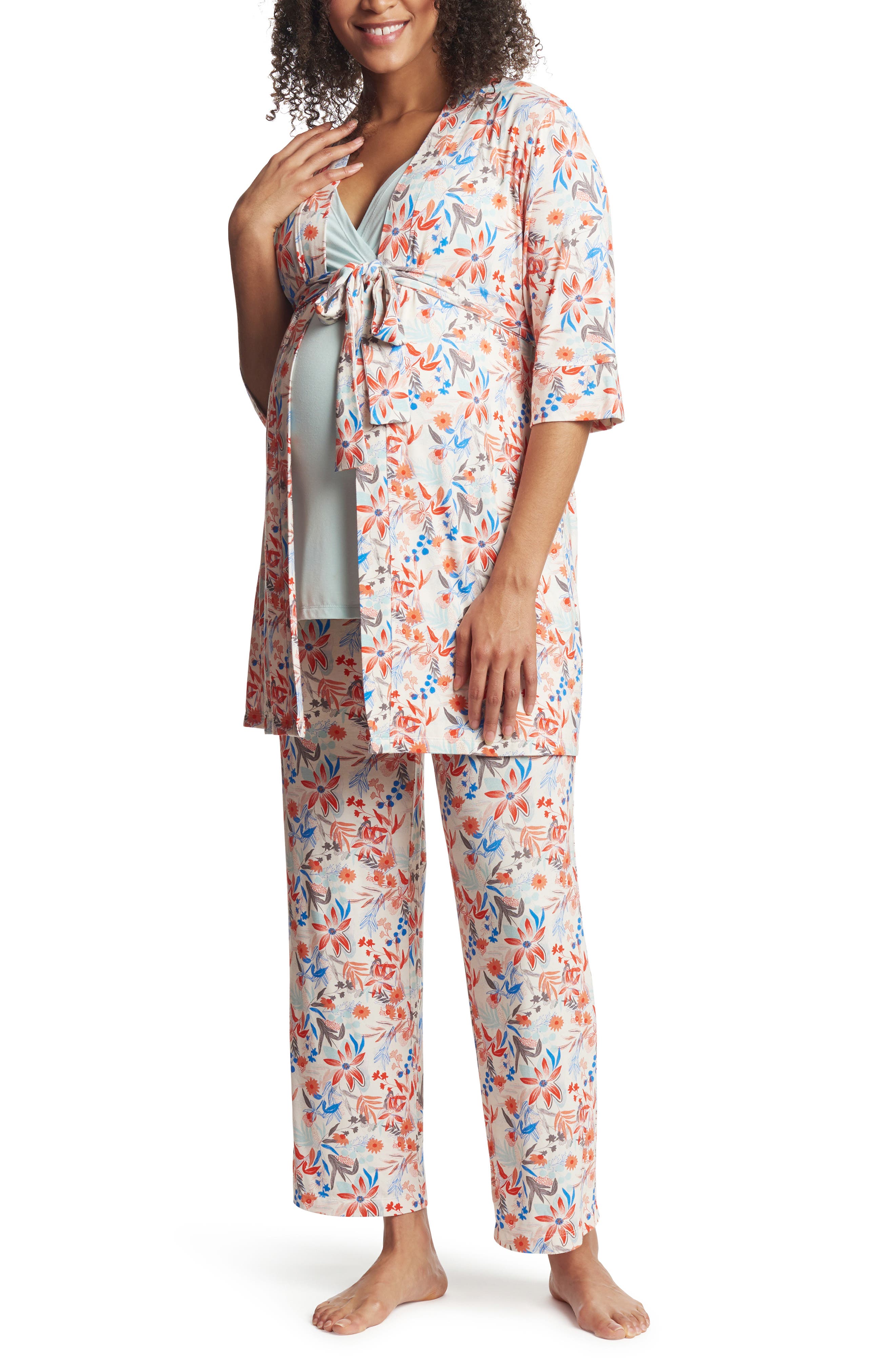 Everly Grey  During & After Maternity Nursing Helena Blue Sleepwear Pajama Set 