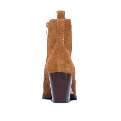 Shop Bernardo Footwear Norwich Heeled Ankle Bootie In Tobacco