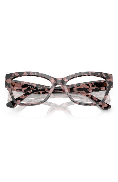 Vogue 52mm Cat Eye Optical Glasses In Pink Tortoise