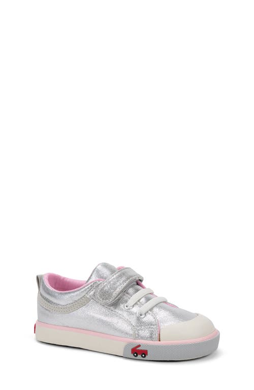 See Kai Run Kristin Metallic Sneaker in Silver/Pink at Nordstrom, Size 9 M