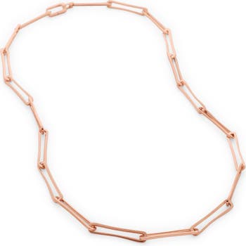 Monica Vinader Alta Textured Chain Necklace in Rose Gold