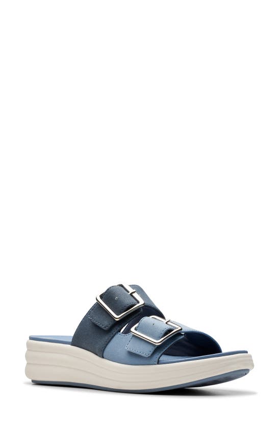 Shop Clarks ® Drift Buckle Slide Sandal In Denim Combi