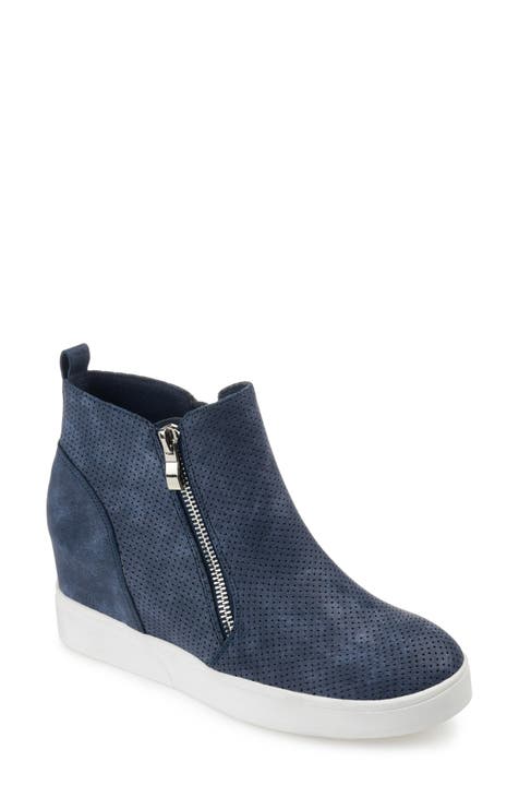 Navy blue hot sale wedge sneakers