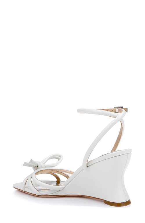 Shop Badgley Mischka Collection Luciana Ankle Strap Wedge Sandal In Soft White