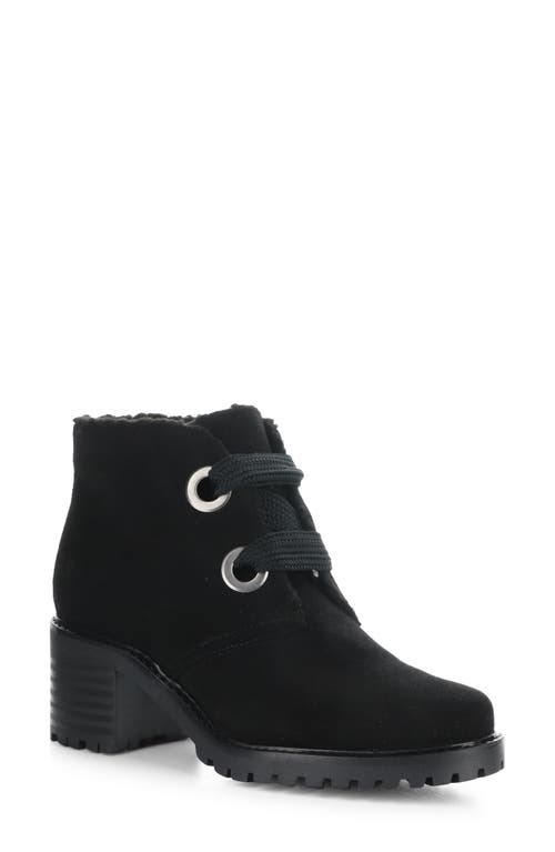 Index Leather Ankle Boot in Black Suede/Mini Sherpa