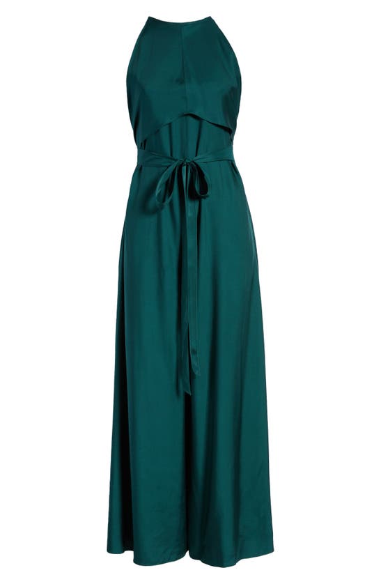 Ted Baker Meriahh Halter Neck Wide Leg Jumpsuit In Dark Green