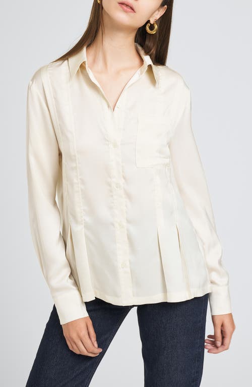 Shop Wayf Porter Pintuck Button-up Shirt In Cream