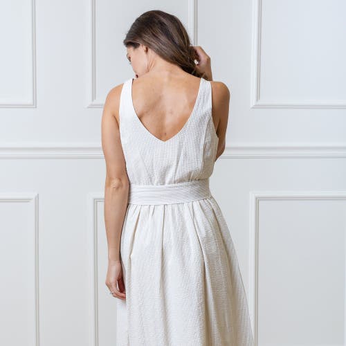 Shop Hope & Henry Organic A-line Dress With Sash In Khaki