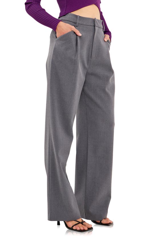 Endless Rose Tencil Suit Trousers In Medium Grey