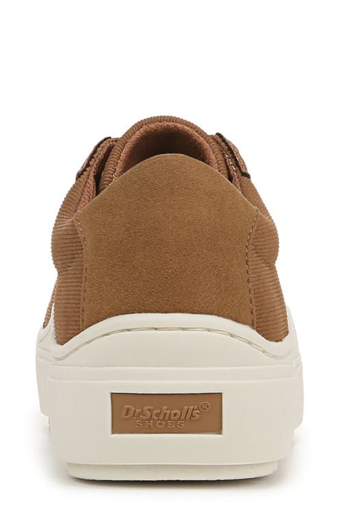 Dr. Scholl's Time Off Platform Sneaker In Honey Brown Faux Leather