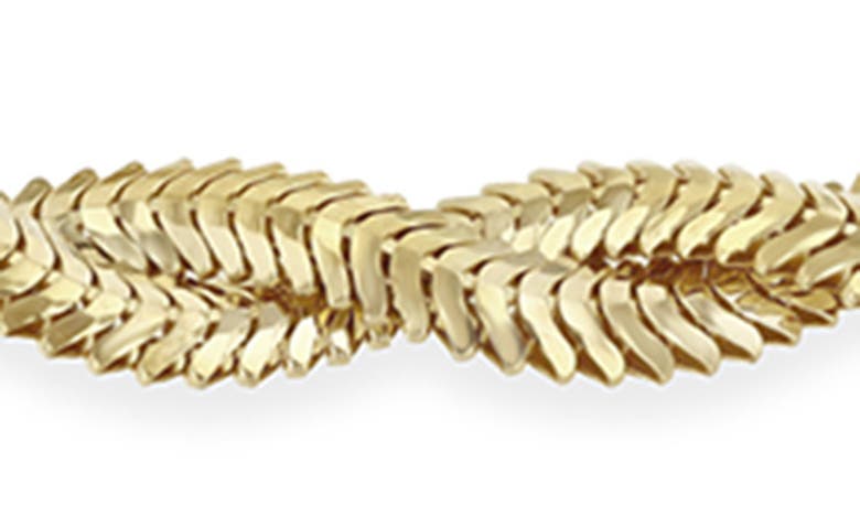 Shop Zoë Chicco Twisted Snake Chain Bracelet In Yellow Gold