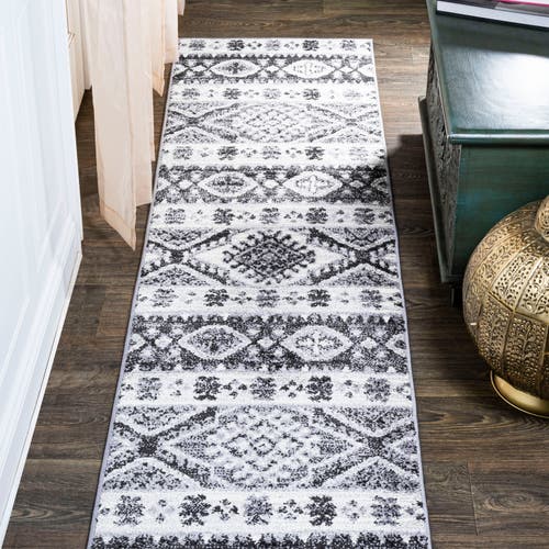 Jonathan Y Sura Modern Kilim Geometric Area Rug In Gray/anthracite