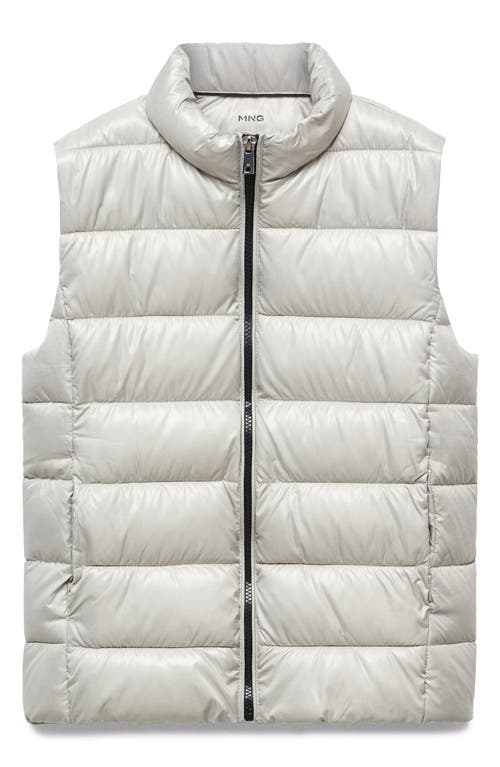 MANGO Water Repellent Puffer Vest Silver at Nordstrom,