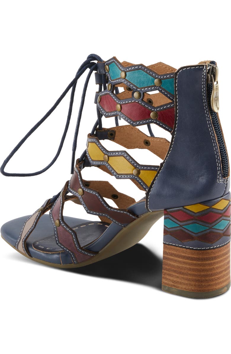 L'Artiste by Spring Step Artdeco Strappy Sandal, Alternate, color, Navy Multi