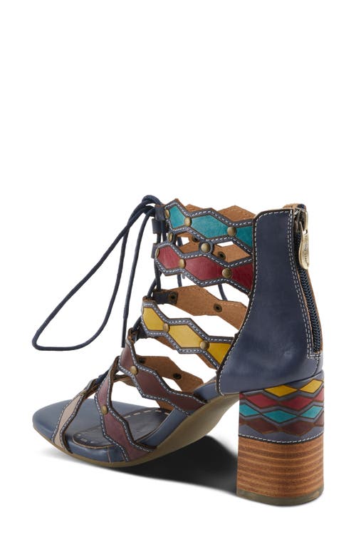 L'artiste By Spring Step Artdeco Strappy Sandal In Navy Multi