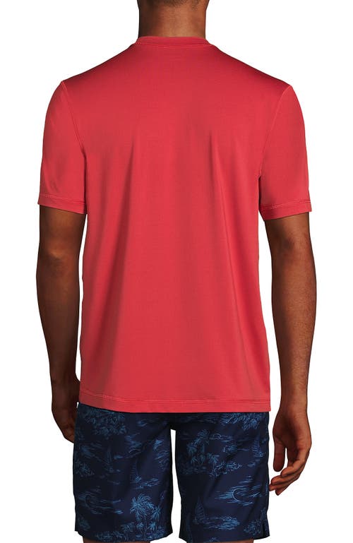 Shop Lands' End Short Sleeve Swim Tee Rash Guard In Barn Red