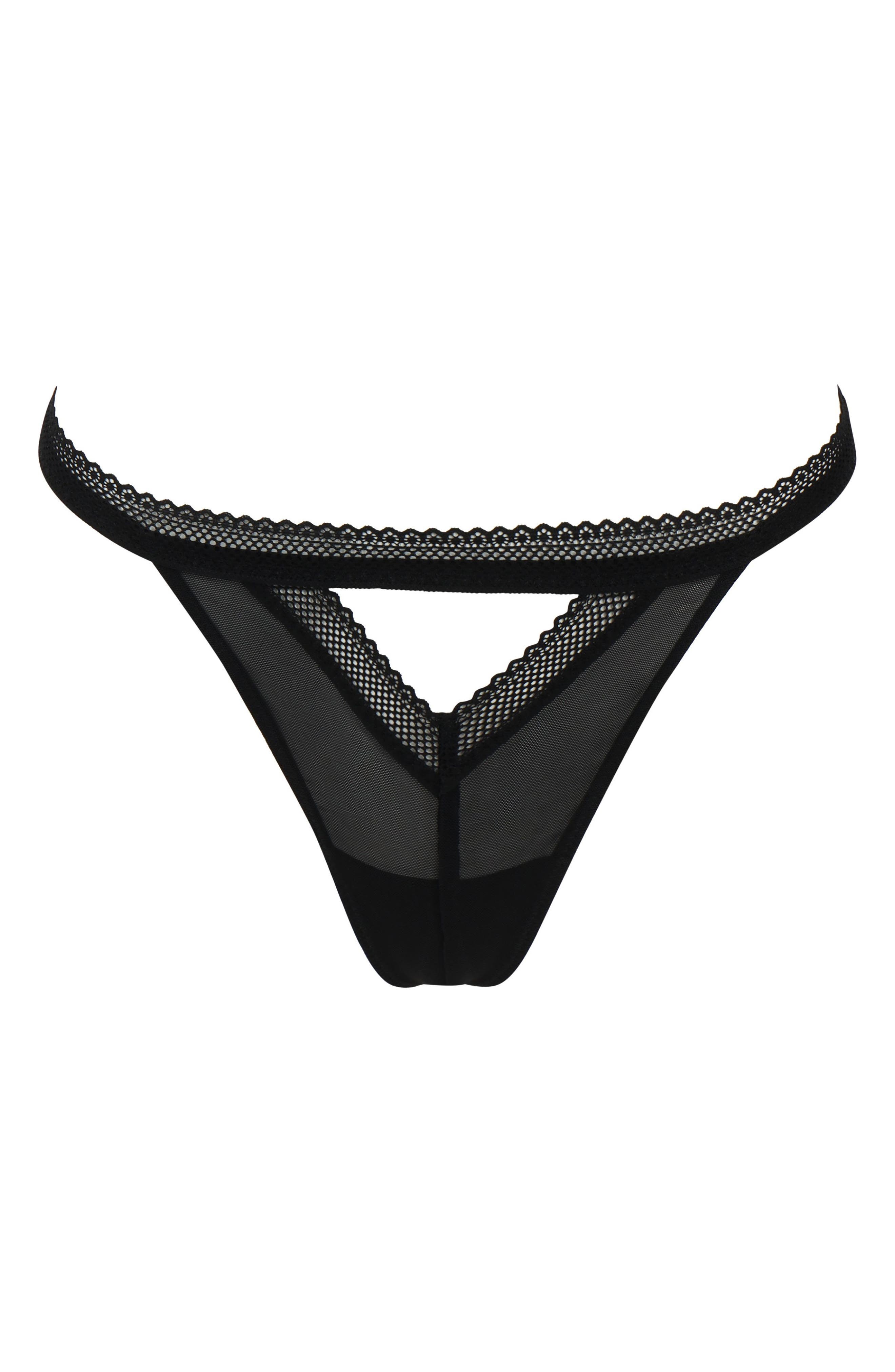 Love, Vera Cutout Lace Trim Mesh GString Nordstrom