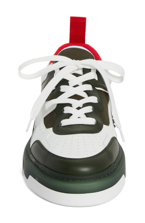 Christian Louboutin Low Top Sneakers With Signature Red Sole In White/tennessee