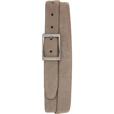 Ted Baker London Nubuck Leather Belt, Grey