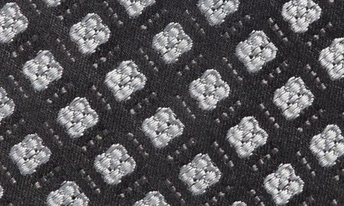 Duchamp Floral Medallion Silk Tie In Black