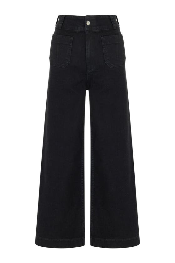 Shop Nocturne High Waisted Wide Leg Jeans In Black