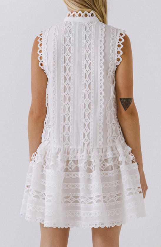 Shop Endless Rose Sleeveless Lace A-line Dress In White