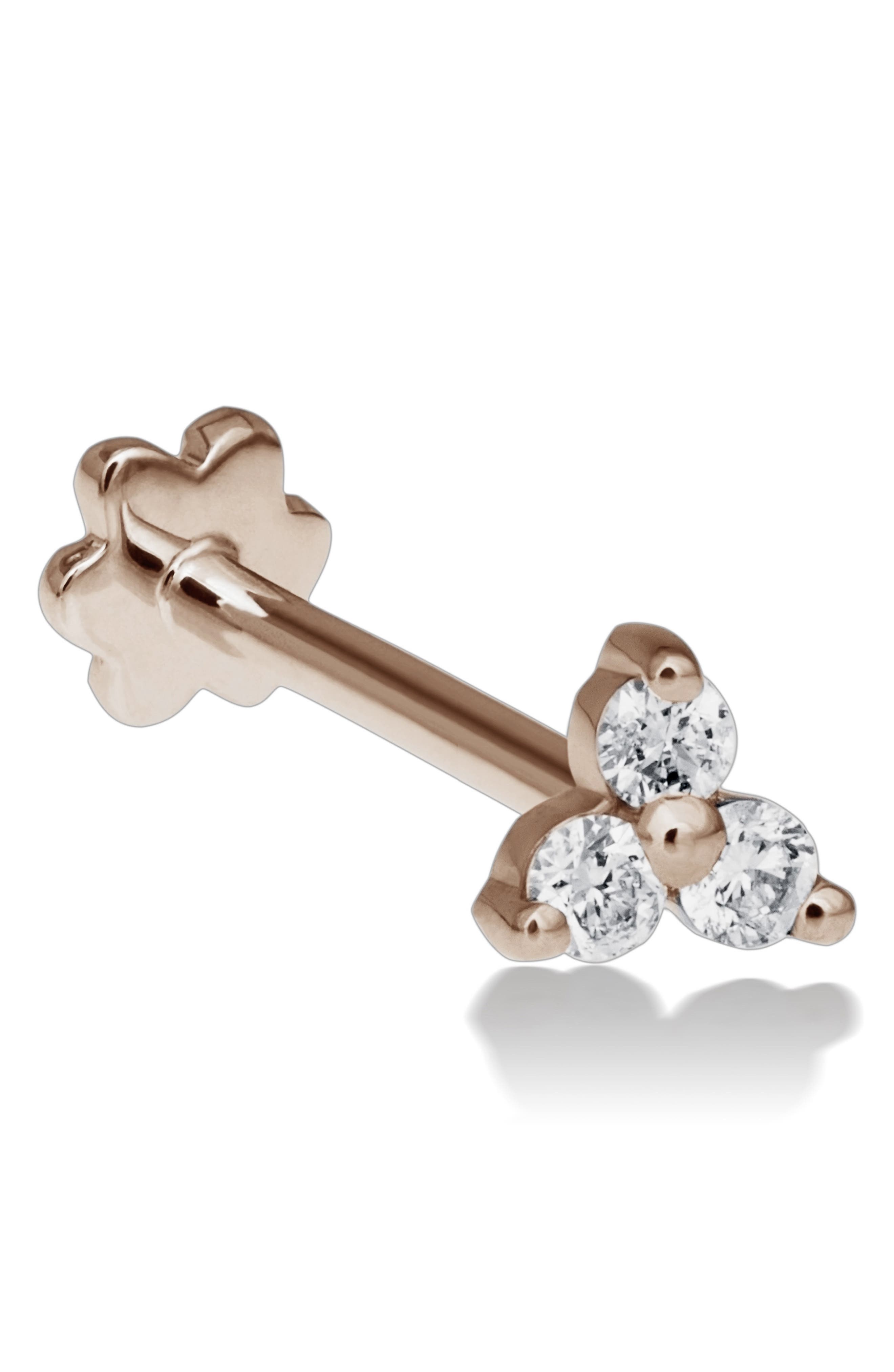 maria tash diamond trinity threaded stud