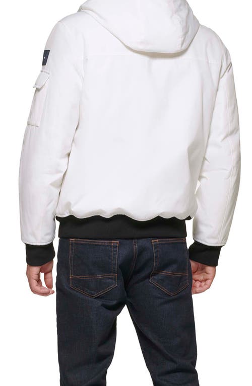 Shop Tommy Hilfiger Arctic Hooded Bomber Jacket In White