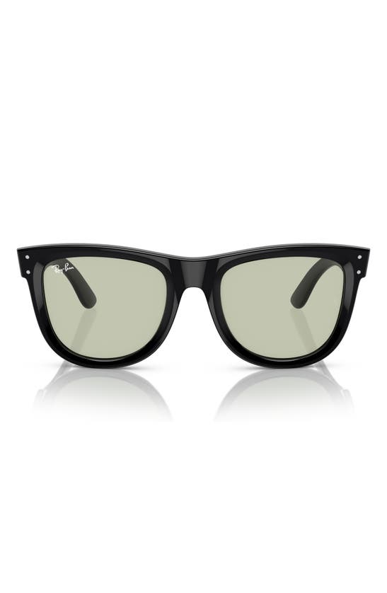 Ray Ban Reverse Wayfarer 53mm Square Sunglasses In Black Green