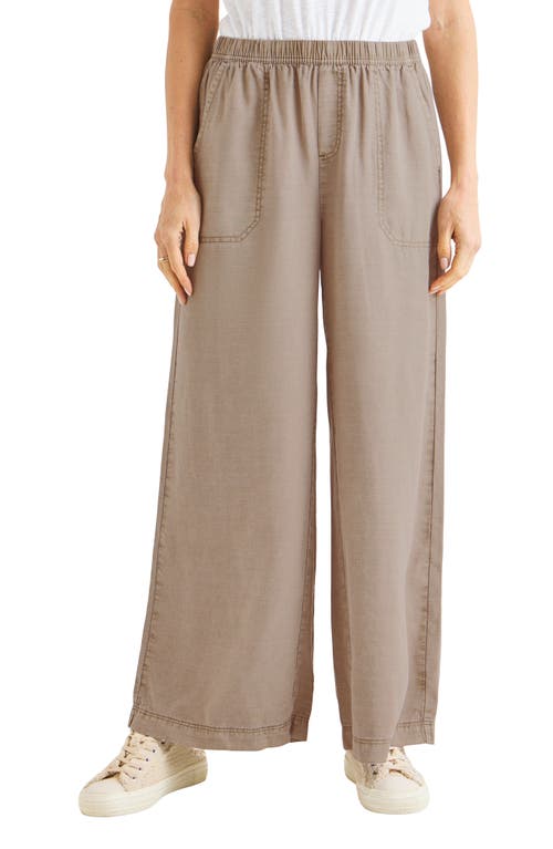 Angie Lyocell & Linen Palazzo Pants in Rattan