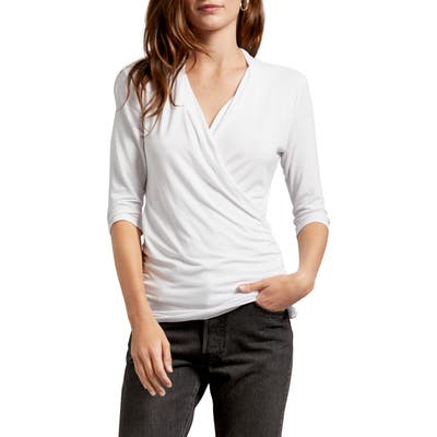 Michael Stars Anne Faux Wrap Tee, White