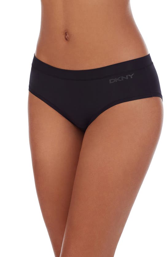 Shop Dkny Litewear Active Comfort Hipster Panties In Black
