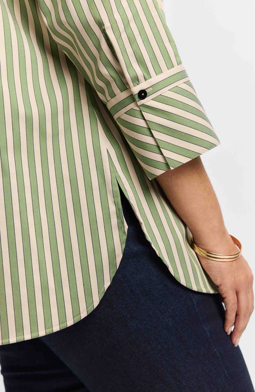 Shop Foxcroft Madison Neutral Stretch Shirt In Green